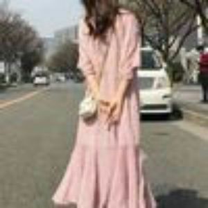 Super Fairy maidenly girl Heart Pink mid-length ha